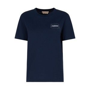 Marni Relaxed Fit Black T-Shirt With Subtle Embroidered Logo - NWT